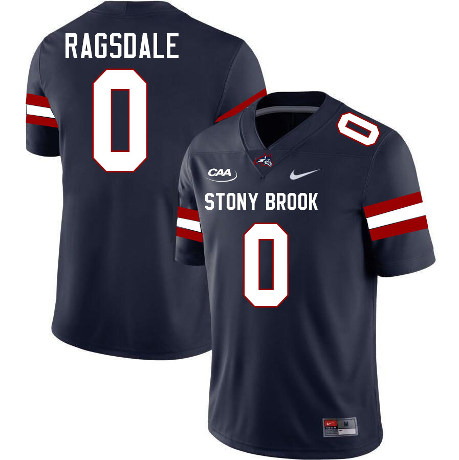 Stony Brook Seawolves #0 Ikaika Ragsdale College Football Jerseys,Uniforms-Navy